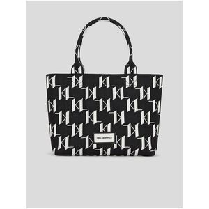Bílo-černá dámská vzorovaná kabelka KARL LAGERFELD Monogram Knit obraz