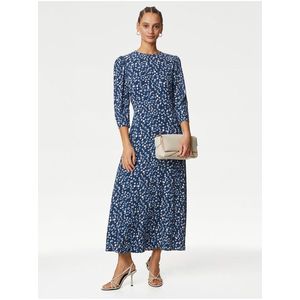 Modré dámské květované šaty Marks & Spencer obraz