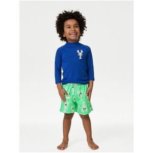Sada klučičího plaveckého trička a kraťasů v modré a zelené barvě Marks & Spencer obraz