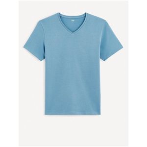 Světle modré pánské basic tričko Celio Neuniv obraz