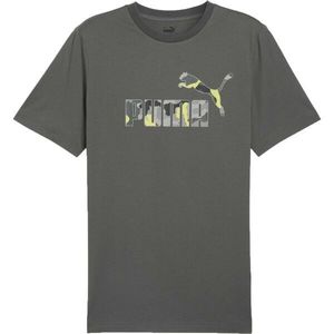 Puma ESSENTIALS + CAMO GRAPHIC TEE Pánské triko, tmavě šedá, velikost obraz