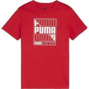 Puma GRAPHICS WORDING TEE B Chlapecké triko, červená, velikost obraz