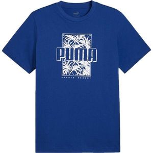 Puma ESSENTIALS + PALM RESORT GRAPHIC TEE Pánské triko, tmavě modrá, velikost obraz