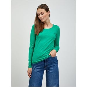 Zelené dámské basic tričko s dlouhým rukávem ZOOT.lab Molly obraz