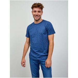 Modré pánské vzorované tričko ZOOT.lab Rowan obraz