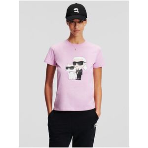 Světle růžové dámské tričko KARL LAGERFELD Ikonik 2.0 obraz