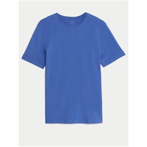 Modré pánské basic tričko Marks & Spencer obraz