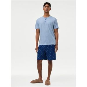 Modrá pánské pyžamo s motivem kaktusů Marks & Spencer obraz