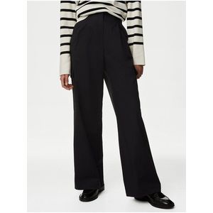 Černé dámské široké kalhoty s vysokým pasem Marks & Spencer obraz