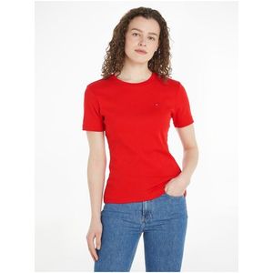 Červené dámské tričko Tommy Hilfiger Slim Cody obraz