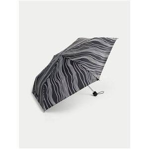 Bílo-černý vzorovaný kompaktní deštník s technologií Stormwear™ Marks & Spencer obraz
