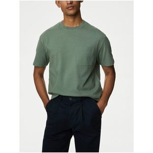 Zelené pánské tričko s kapsičkou Marks & Spencer obraz
