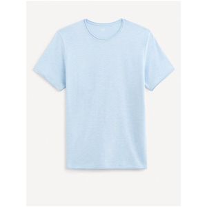 Světle modré pánské basic tričko Celio Geroule obraz