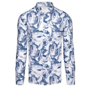 Atraktivní modrá košile s jedinečným vzorem obraz