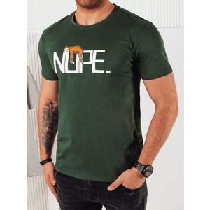 Jedinečné zelené tričko s originálním potiskem obraz