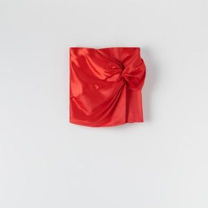 Sinsay - Mini sukně s ozdobným vázáním - Červená obraz