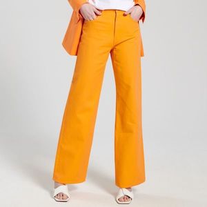 Sinsay - Džíny high waist wide leg - Oranžová obraz