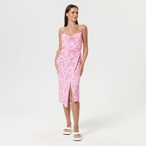 Sinsay - Vzorovaná midi sukně - Růžová obraz