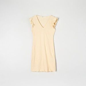 Sinsay - Mini šaty s volány - Krémová obraz