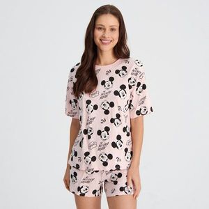 Sinsay - Bavlněná pyžamová souprava Mickey Mouse - Růžová obraz