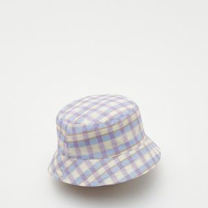 Reserved - Kostkovaný klobouk bucket hat - Bílá obraz