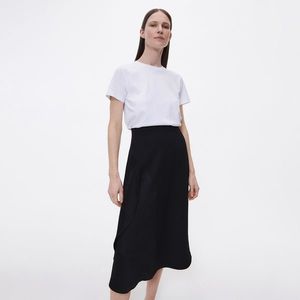 Reserved - Asymetrická sukně s příměsí lnu - Černý obraz