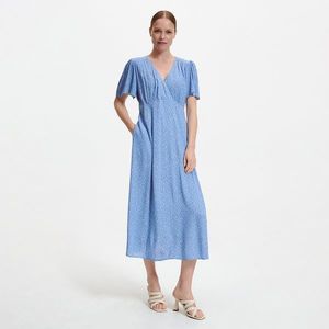 Reserved - Viskózové šaty s potiskem - Modrá obraz