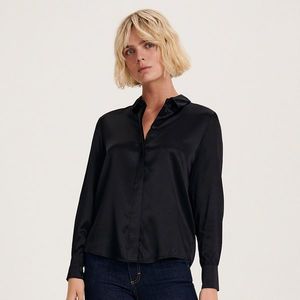 Reserved - Košile s vysokým podílem hedvábí - Černý obraz