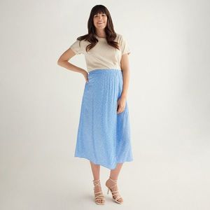 Reserved - Viskózová zavinovací sukně - Modrá obraz