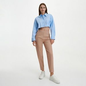 Reserved - Kalhoty s rovnými nohavicemi - Béžová obraz