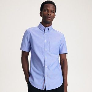 Reserved - Jednobarevná košile slim fit - Modrá obraz