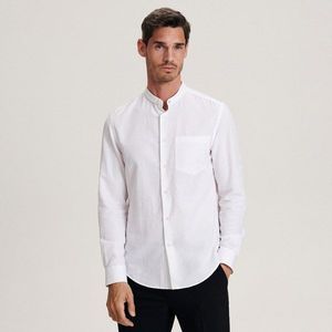 Reserved - Košile regular fit s příměsí lnu - Bílá obraz