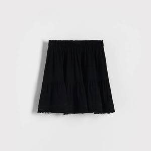 Reserved - Mini sukně s vysokým podílem viskózy - Černý obraz