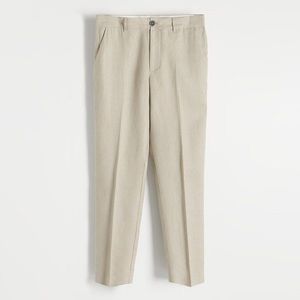 Reserved - Lněné oblekové kalhoty - Béžová obraz
