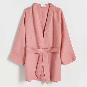 Reserved - Kimono s vysokým podílem lnu - Růžová obraz