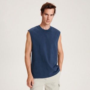Reserved - Bavlněné tričko bez rukávů - Tmavomodrá obraz