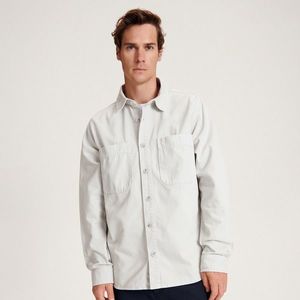 Reserved - Bavlněná košilová bunda - Světle šedá obraz