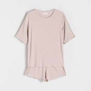 Reserved - Dvoudílná pyžamová souprava z viskózy - Růžová obraz