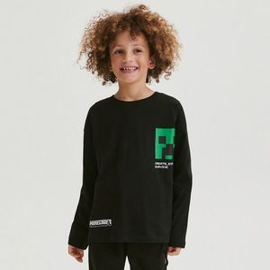 Reserved - Oversize tričko s dlouhými rukávy Minecraft - Černý obraz