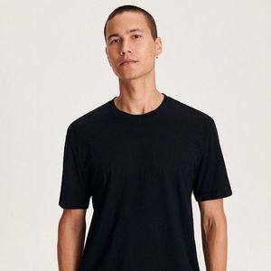 Reserved - Tričko regular s příměsí hedvábí - Černý obraz