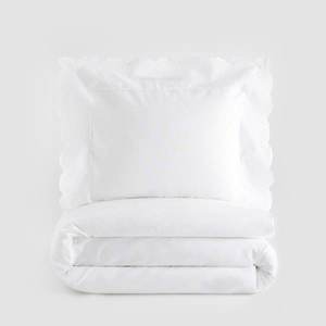 Reserved - Souprava povlečení z perkálové bavlny s krajkou - Bílá obraz
