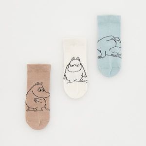 Reserved - Sada 3 párů ponožek The Moomins - Krémová obraz