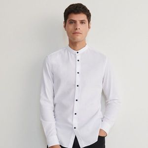 Reserved - Košile super slim fit se stojáčkem - Bílá obraz