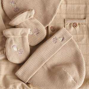 Reserved - Souprava: šátek, čepice a rukavice - Béžová obraz