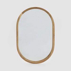 Reserved - Zrcadlo s dřevěným rámem - Hnědá obraz
