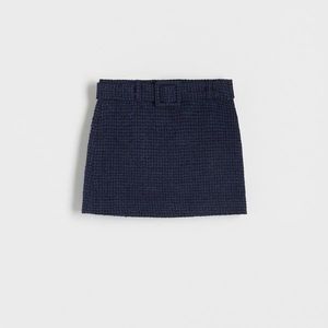 Reserved - Mini sukně z látky boucle - Tmavomodrá obraz