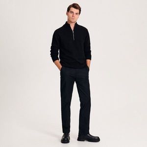 Reserved - Kalhoty chino regular fit - Černý obraz