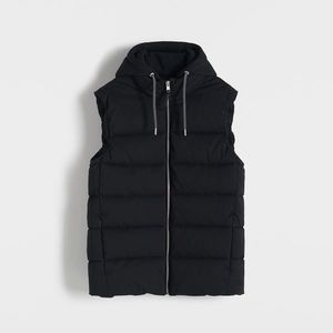Reserved - Prošívaná vesta s kapucí - Černý obraz