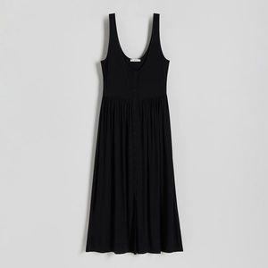 Reserved - Maxi šaty na ramínka - Černý obraz
