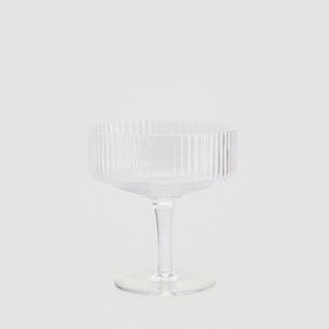 Reserved - Rýhovaná sklenice na šampaňské - Bílá obraz